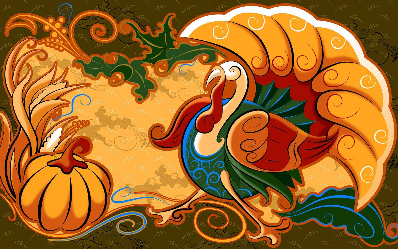 turkey, pumpkins, autumnal colors, HD Desktop Wallpaper