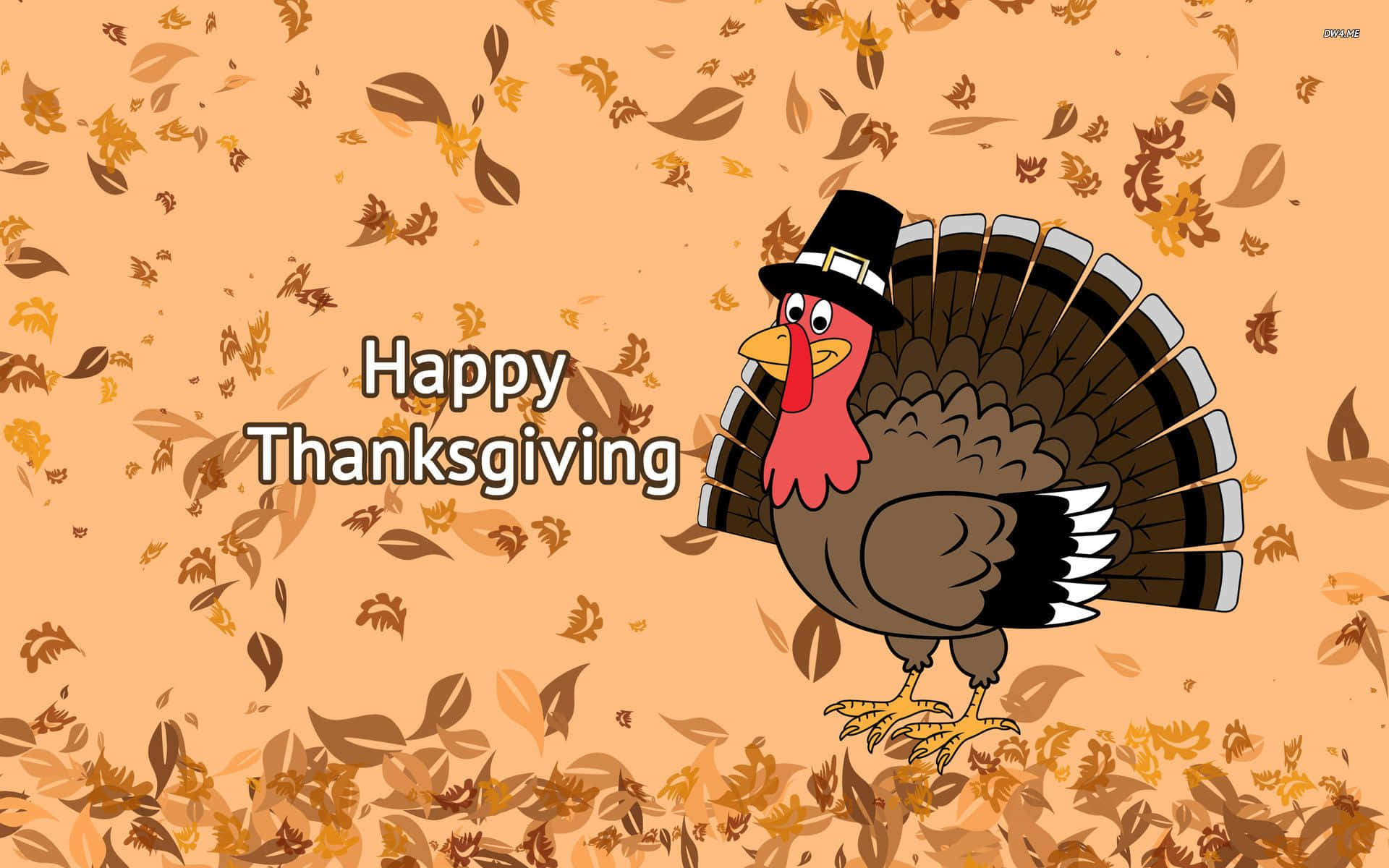 Happy Thanksgiving, turkey, pilgrim hat, Full HD Desktop Wallpaper