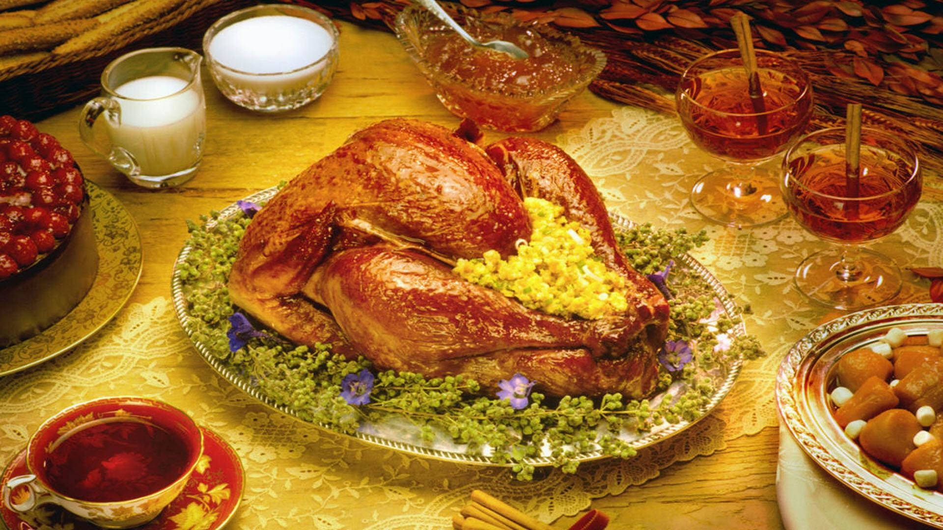 roasted turkey, Thanksgiving dinner, golden roasted turkey, Full HD Desktop Wallpaper