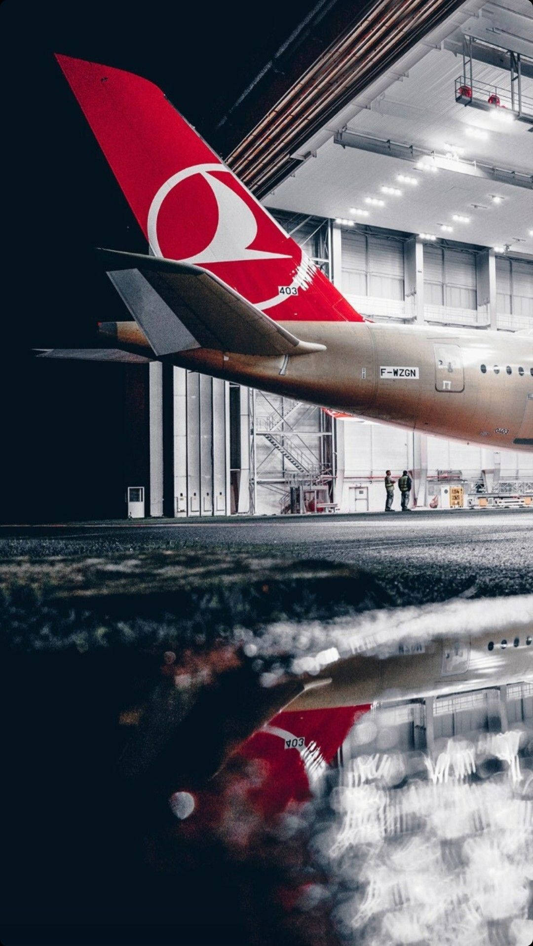 Turkish Airlines, airplane, hangar, HD Phone Wallpaper