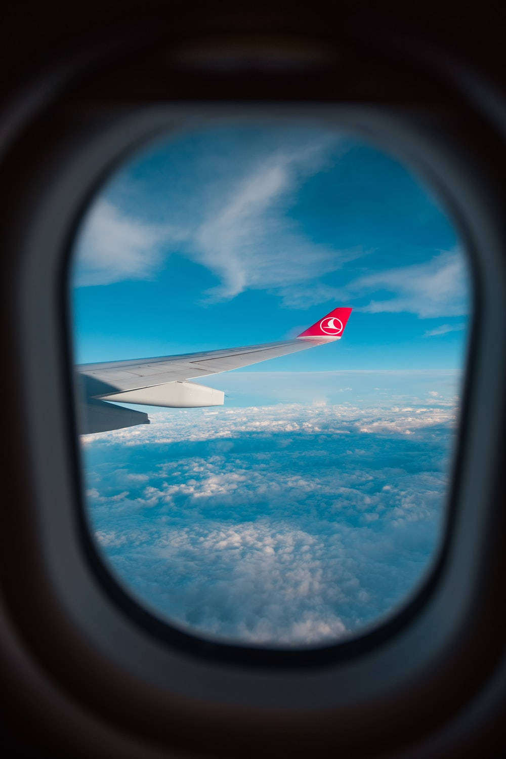 Turkish Airlines, window view, blue sky, HD Phone Wallpaper