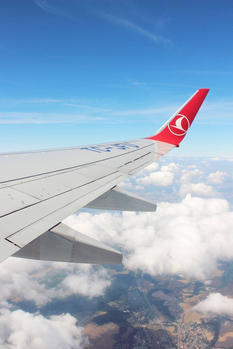 Turkish Airlines, airplane wing, red tail logo, HD Phone Wallpaper