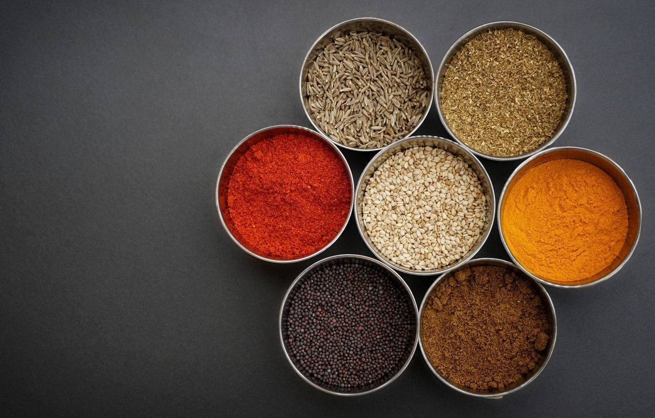 turmeric, red chili powder, cumin seeds, HD Desktop Wallpaper