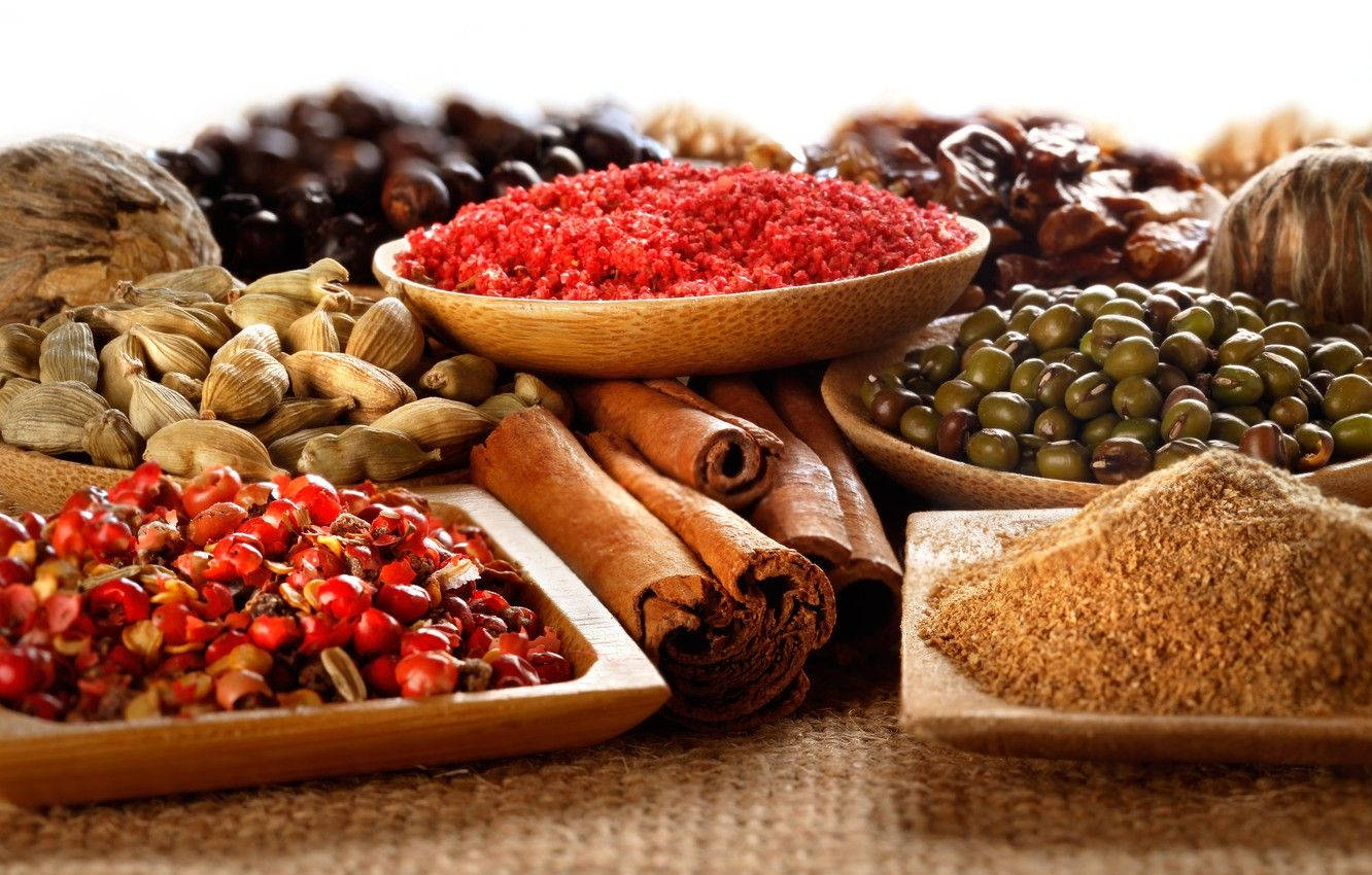 turmeric powder, cinnamon, cardamom, HD Desktop Wallpaper