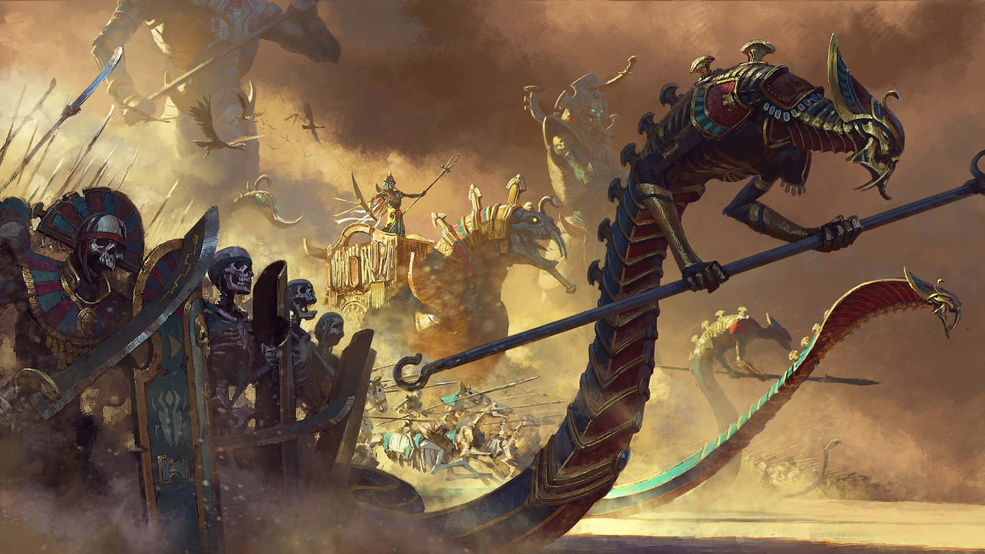Turn-based Strategy, skeletal warriors, monstrous creatures, Full HD Desktop Wallpaper