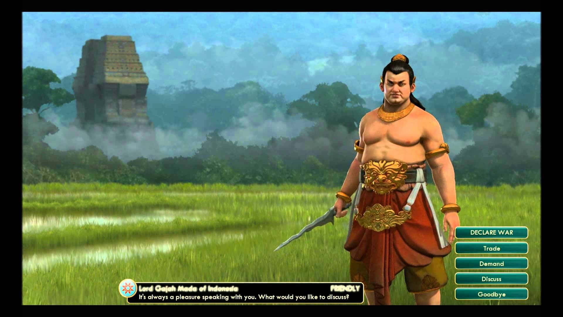 Turn-Based Strategy, gold and red armor, misty green field, Full HD Desktop Wallpaper