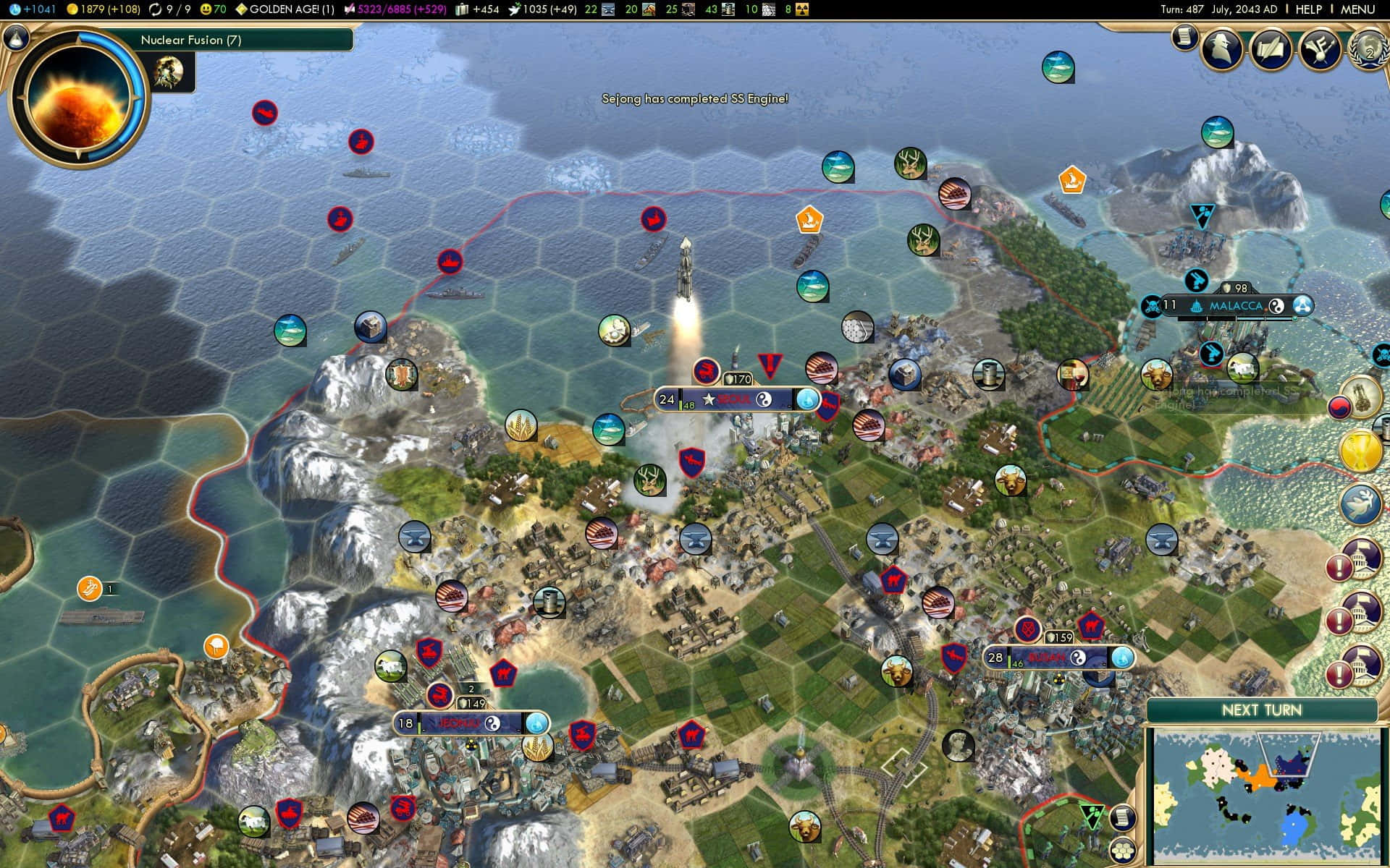 turn based strategy, hexagonal world, rocket launch, Full HD Desktop Wallpaper