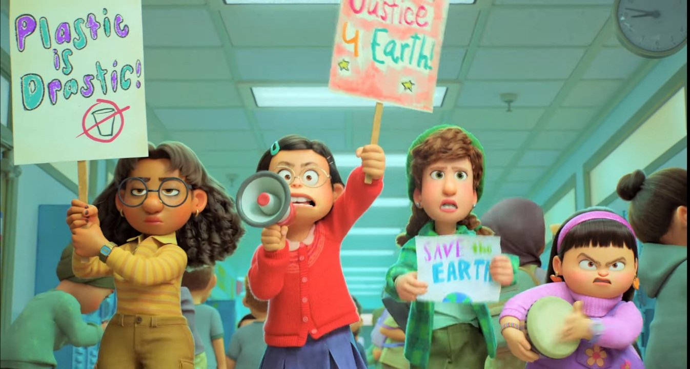 Turning Red, protest, school hallway, HD Desktop Wallpaper