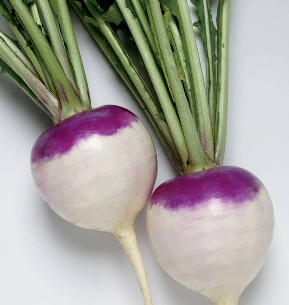 purple top turnips, green stems, white surface, SD Phone Wallpaper