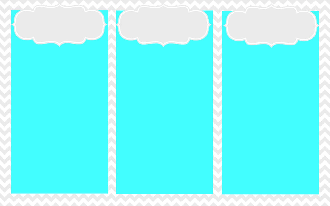 cute turquoise desktop organizer, three turquoise panels, cloud-shaped headers, HD Desktop Wallpaper