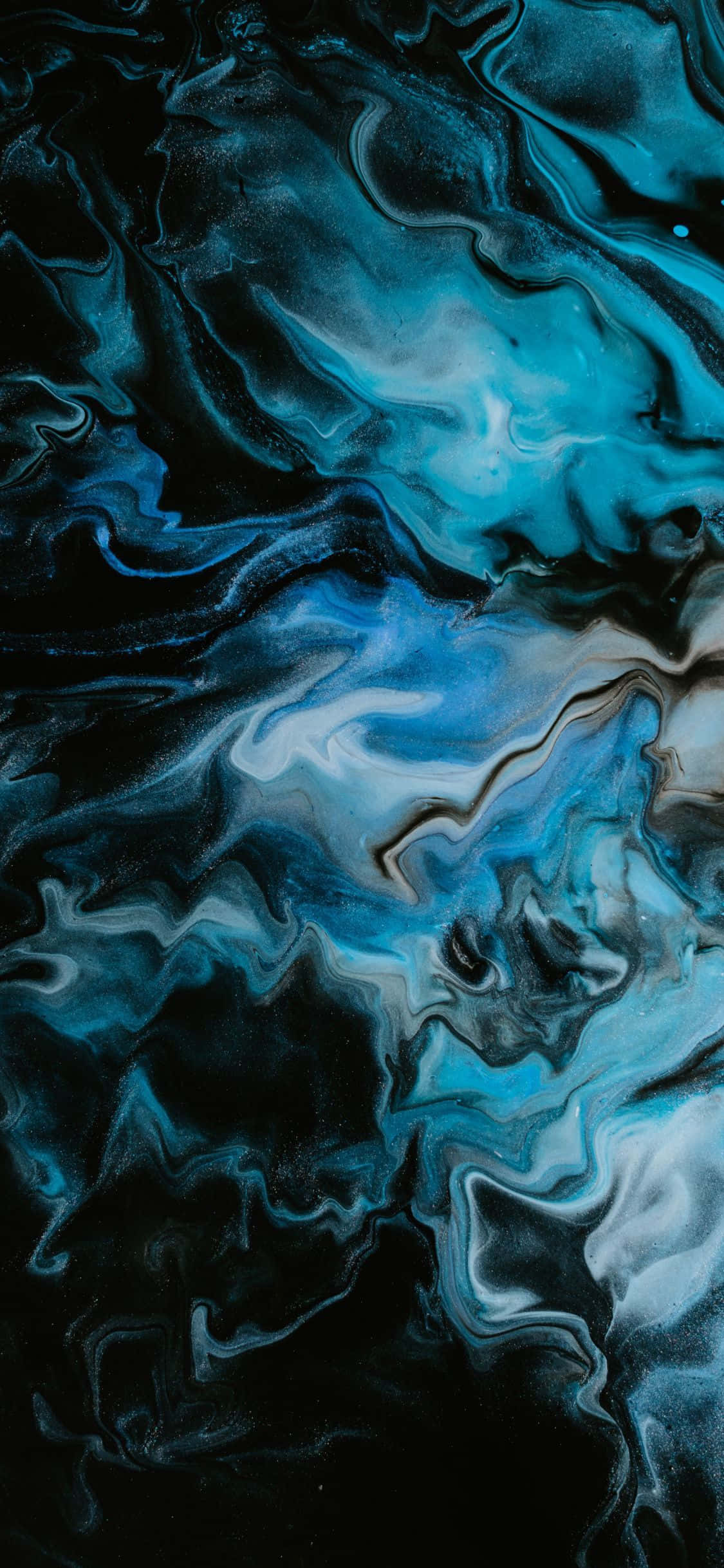 turquoise aesthetic, 1125 x 2436, vibrant swirling blues, Full HD Phone Wallpaper