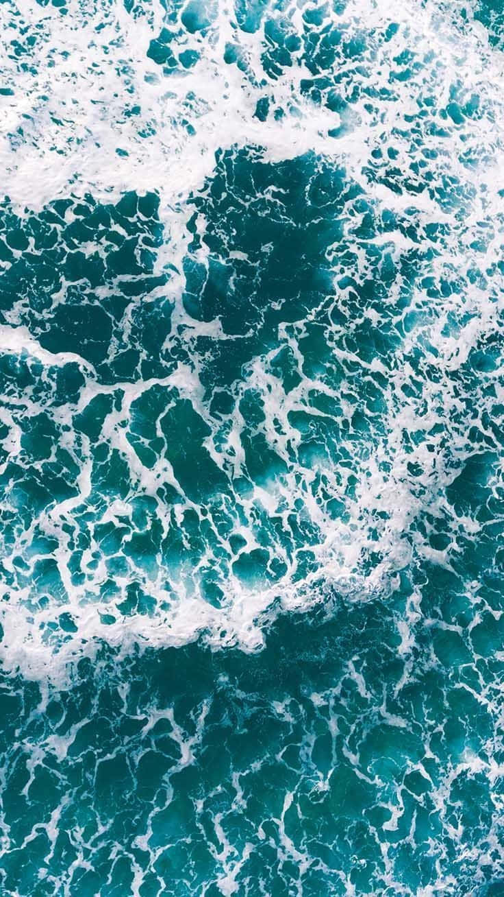Turquoise Aesthetic, turquoise ocean waves, white foam, HD Phone Wallpaper