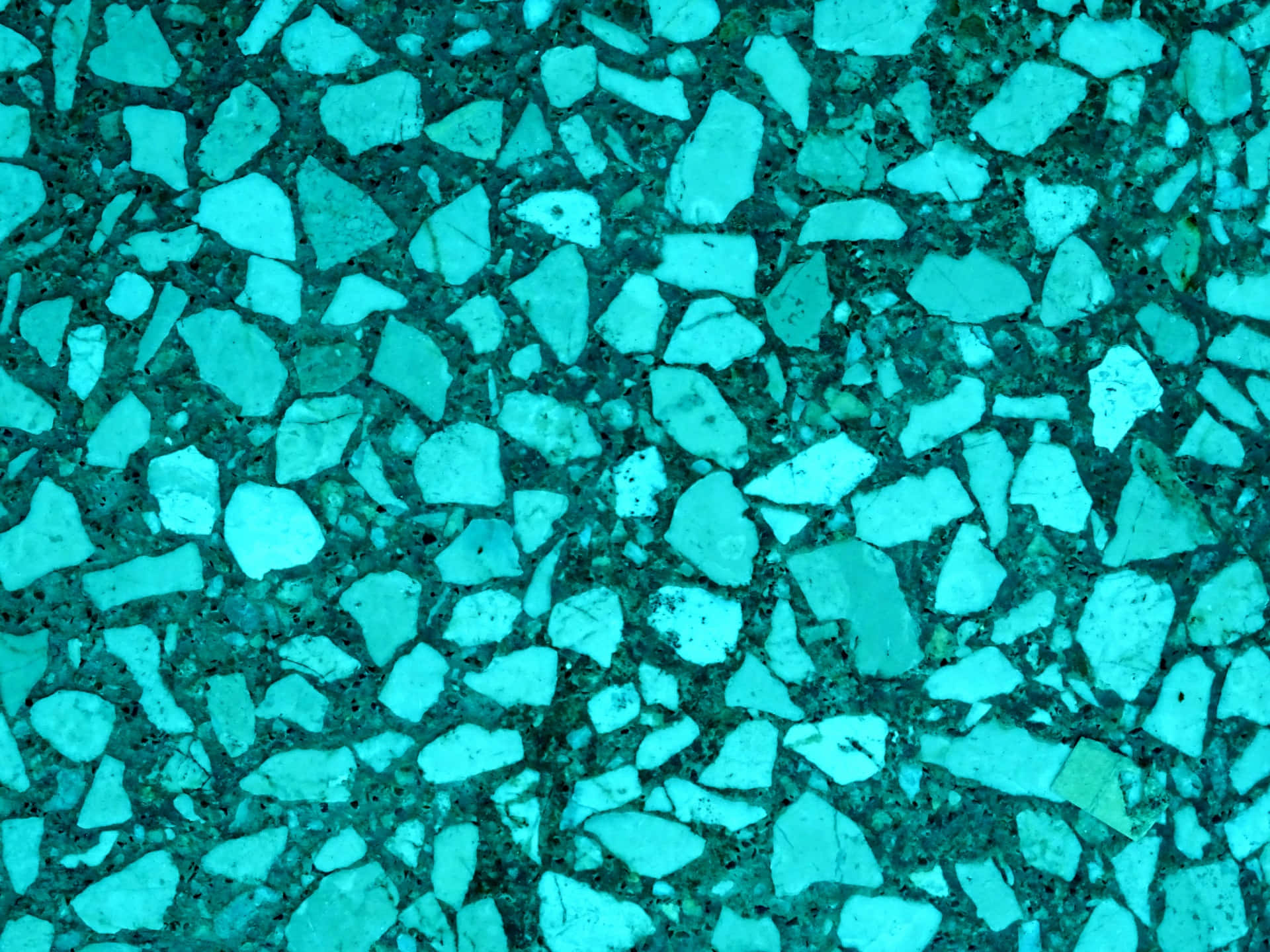 turquoise blue, terrazzo surface, irregular stone fragments, Full HD Desktop Wallpaper