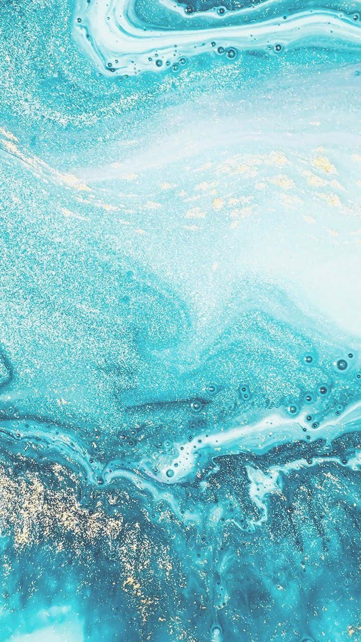 Turquoise, White, Golden flecks, HD Phone Wallpaper