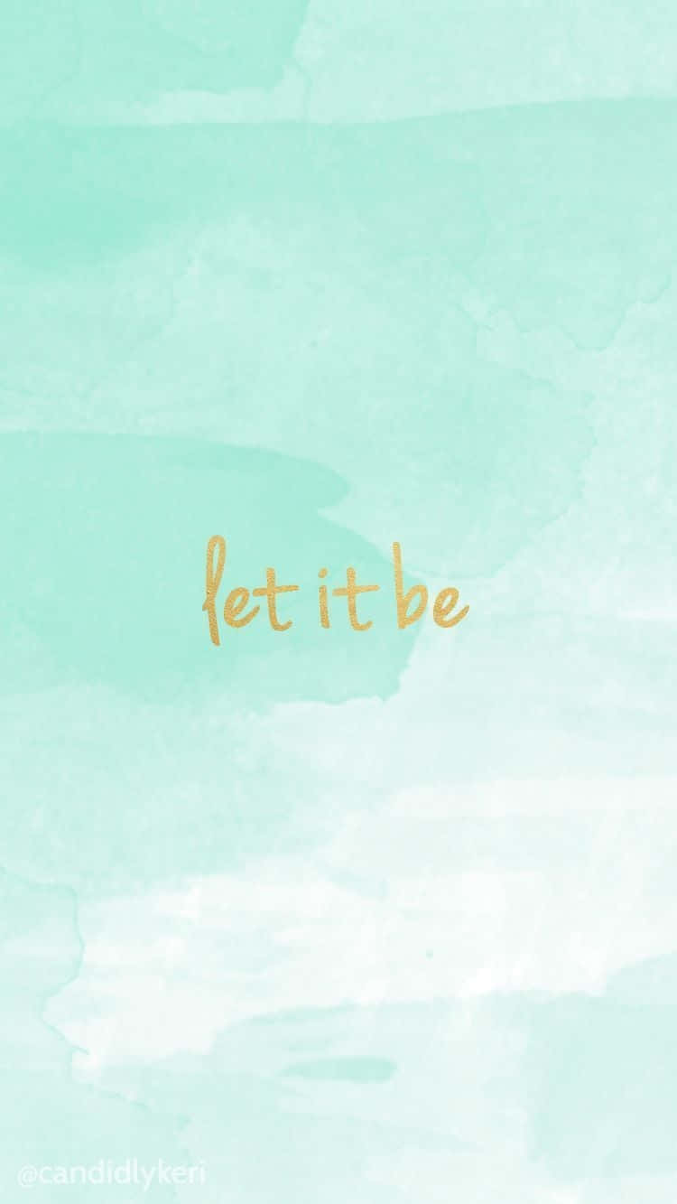 Turquoise Aesthetic, soft mint watercolor, golden cursive text, HD Phone Wallpaper