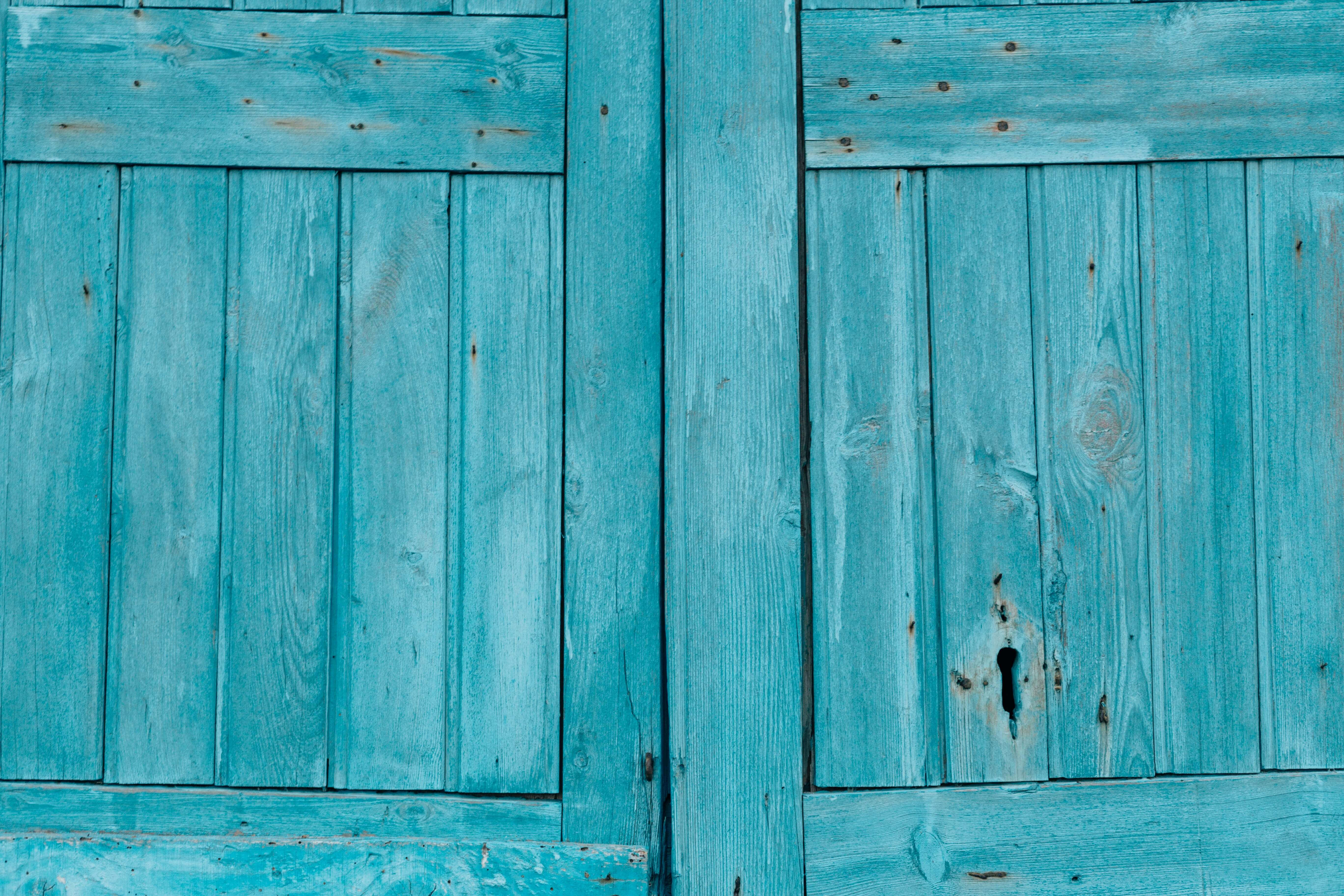 Turquoise Green, wooden shutters, weathered, 5K Desktop Wallpaper