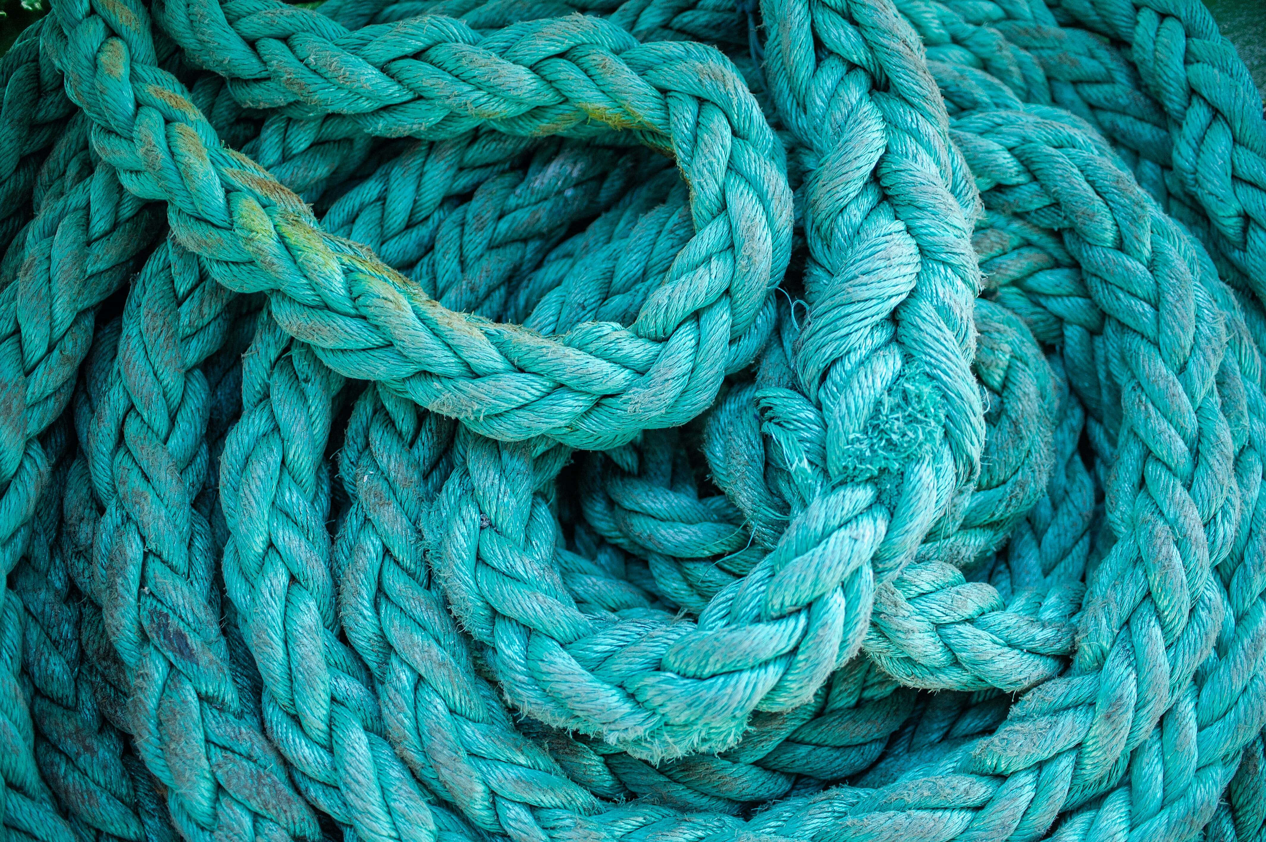 Turquoise Green, teal, braided rope, 4K Desktop Wallpaper