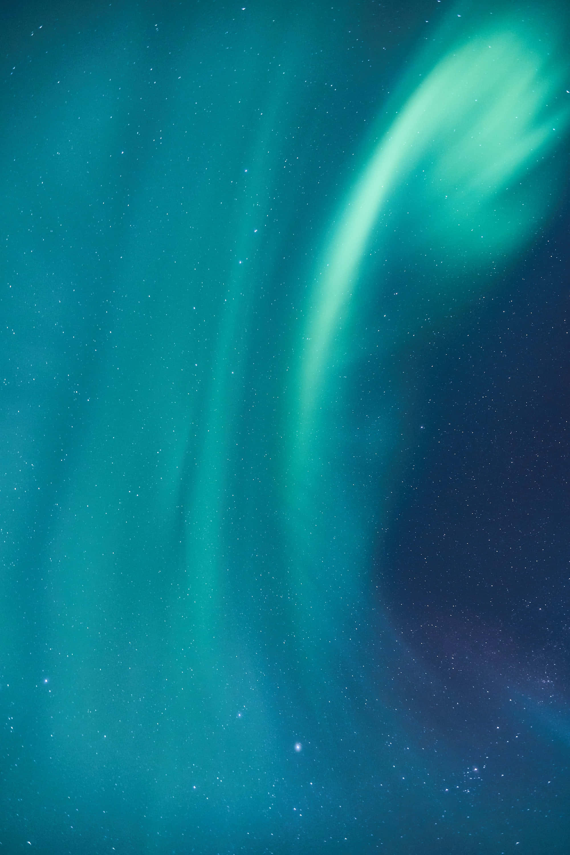 Turquoise Green, aurora borealis, starry night sky, 2K Phone Wallpaper