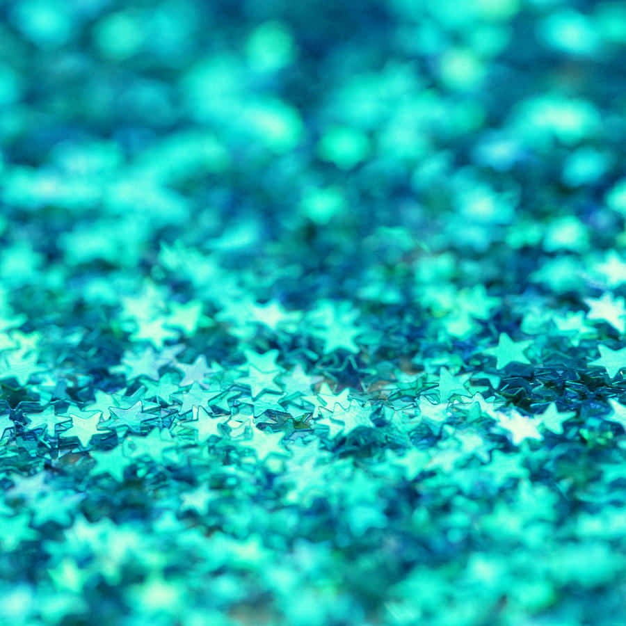 Turquoise Green, teal star-shaped glitter, shimmering, SD Desktop Wallpaper