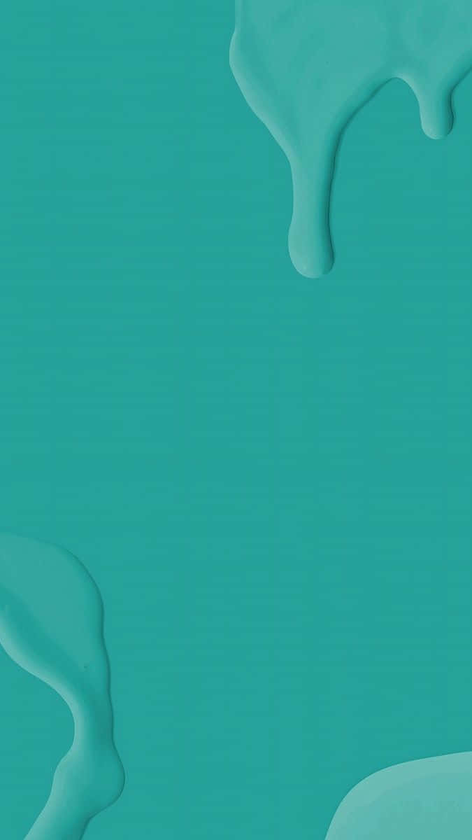 Turquoise Green, teal paint drips, minimalist background, SD Phone Wallpaper