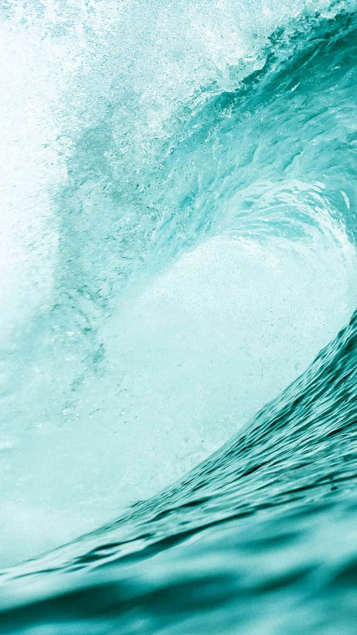 Turquoise iPhone, turquoise ocean wave, barrel, HD Phone Wallpaper