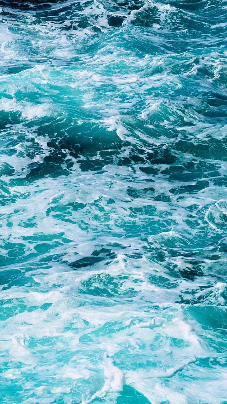 turquoise iPhone, turquoise ocean waves, white crests, HD Phone Wallpaper