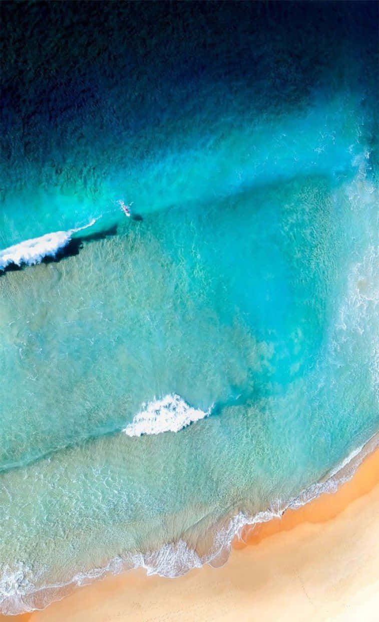 turquoise iPhone, aerial view, turquoise ocean waves, SD Phone Wallpaper