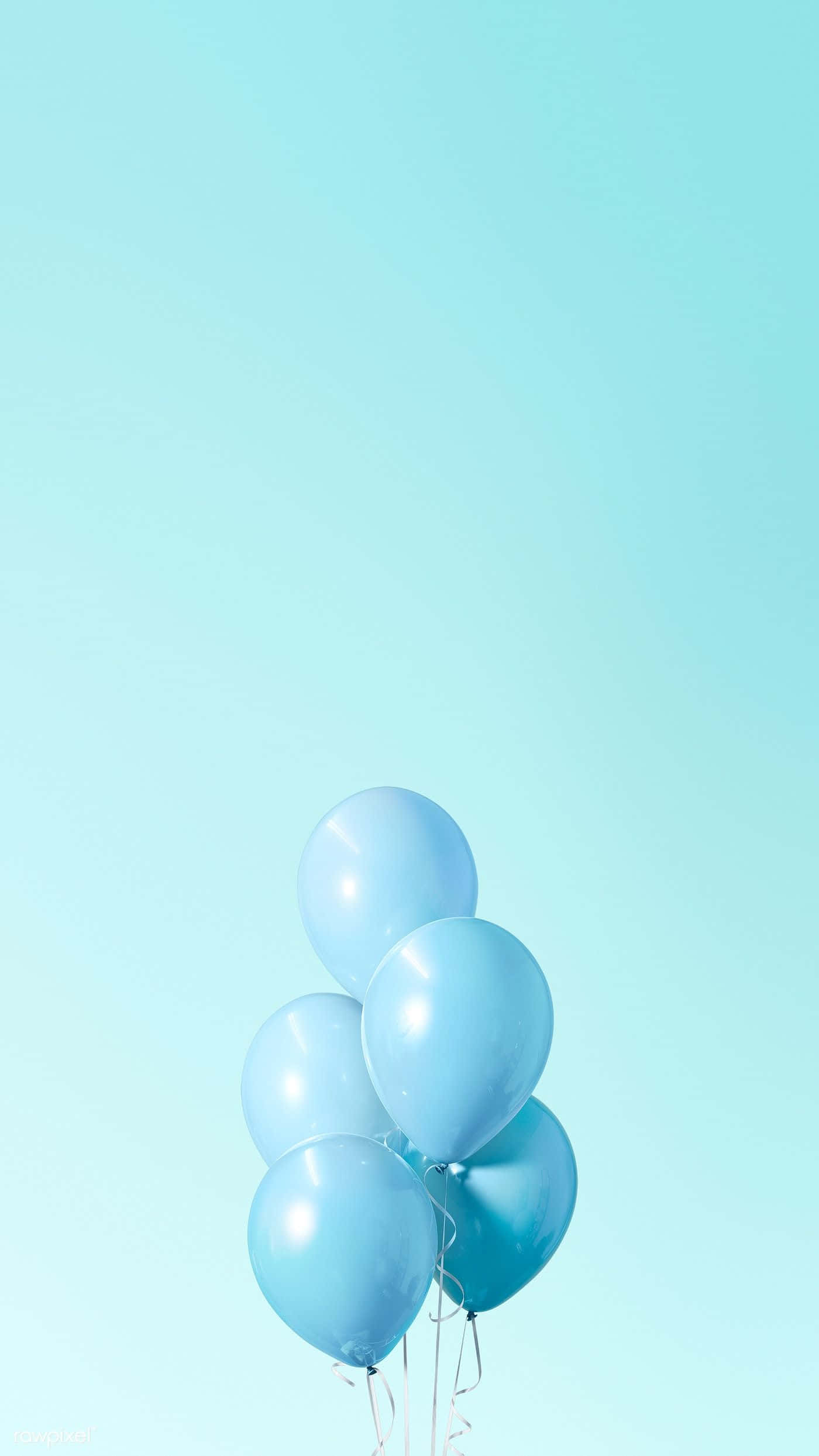 turquoise iPhone, light blue balloons, soft gradient sky, Full HD Phone Wallpaper