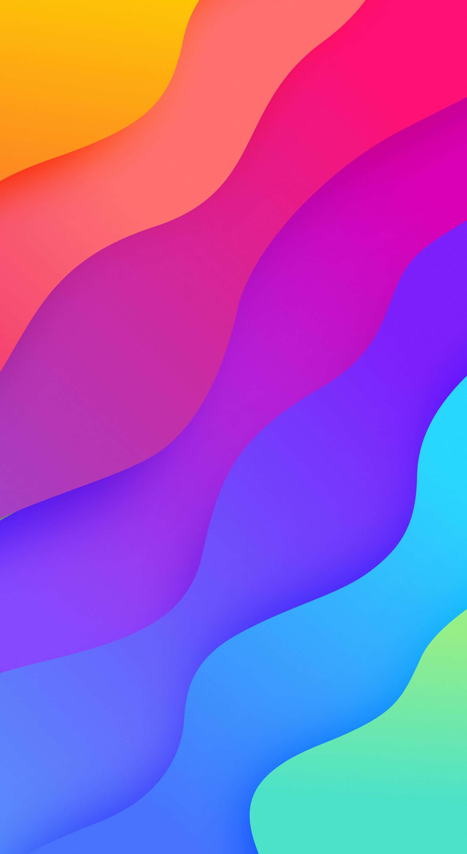 Rainbow iPhone, vibrant flowing waves of color, diagonally, 2K Phone Wallpaper