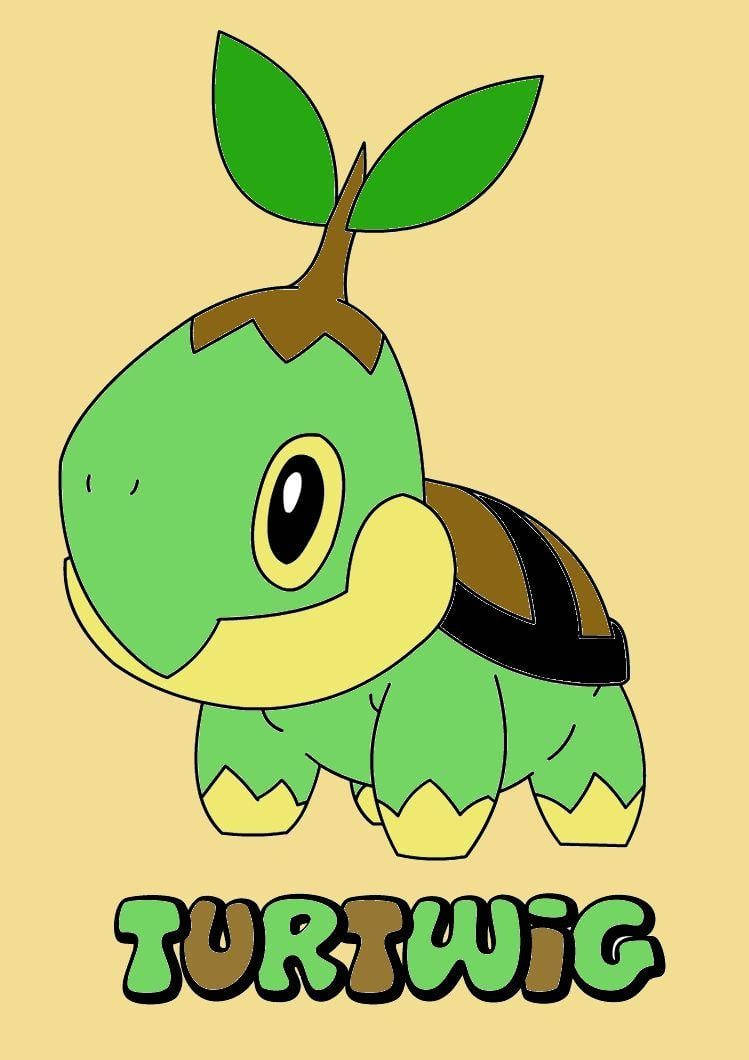 Turtwig, green, brown, SD Phone Wallpaper