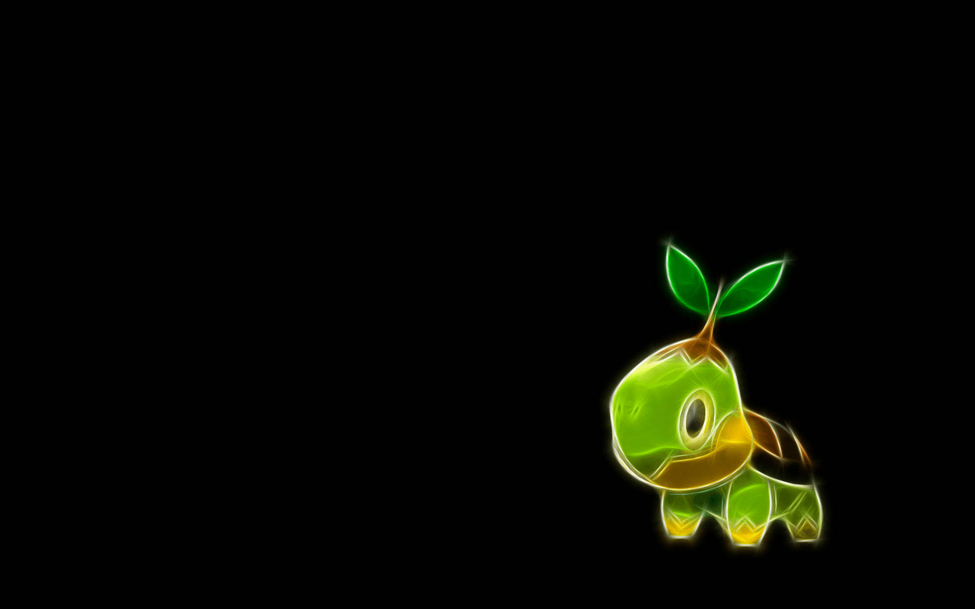 Glowing Turtwig, green, sprout, Full HD Desktop Wallpaper