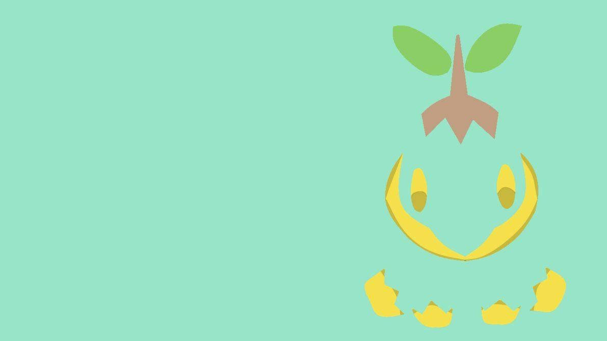 minimalist, mint green, Turtwig, SD Desktop Wallpaper