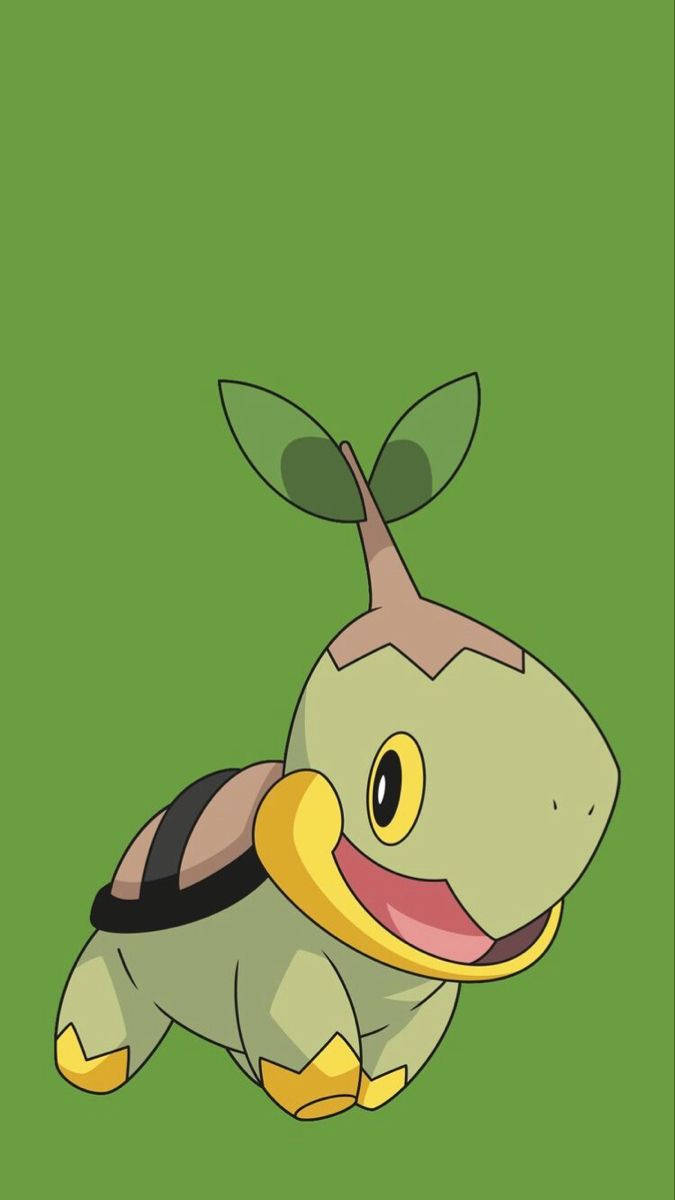 Green Turtwig, iPhone, cartoon turtle Pokémon, SD Phone Wallpaper