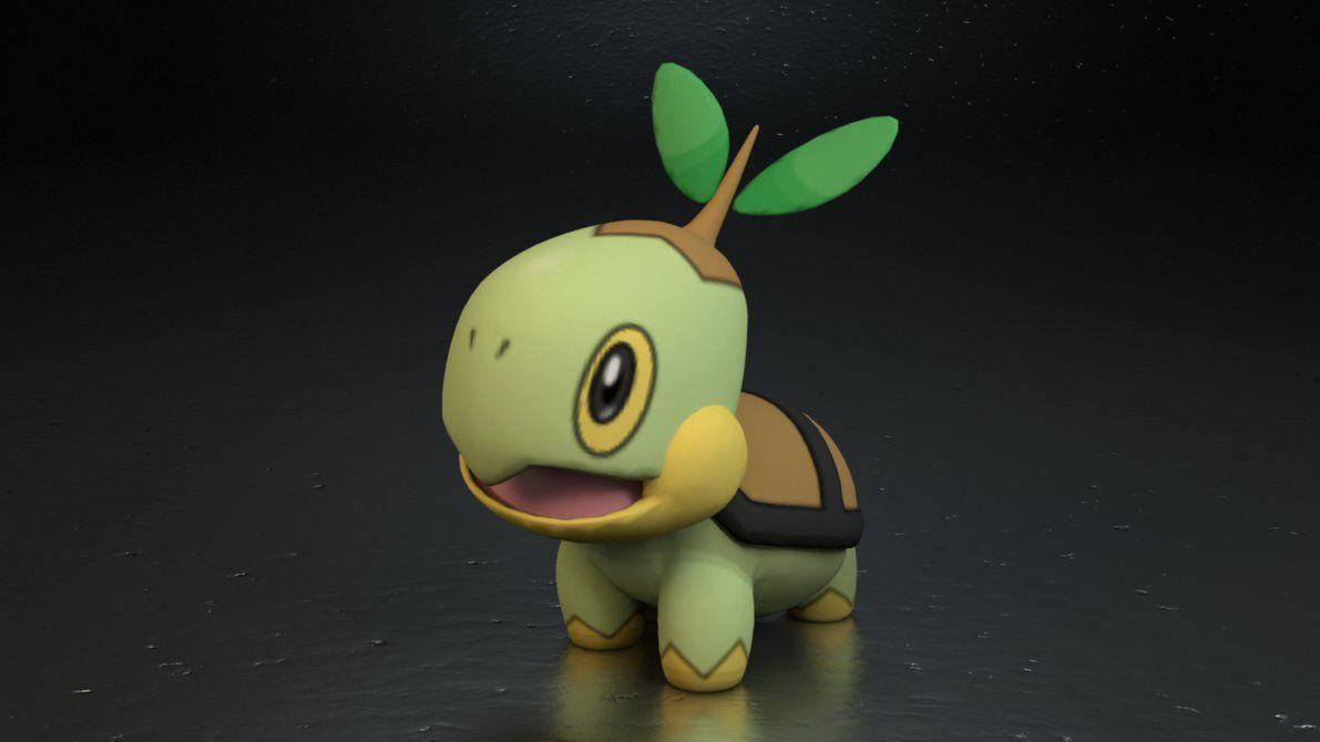 Turtwig, green shell, leafy sprout, SD Desktop Wallpaper