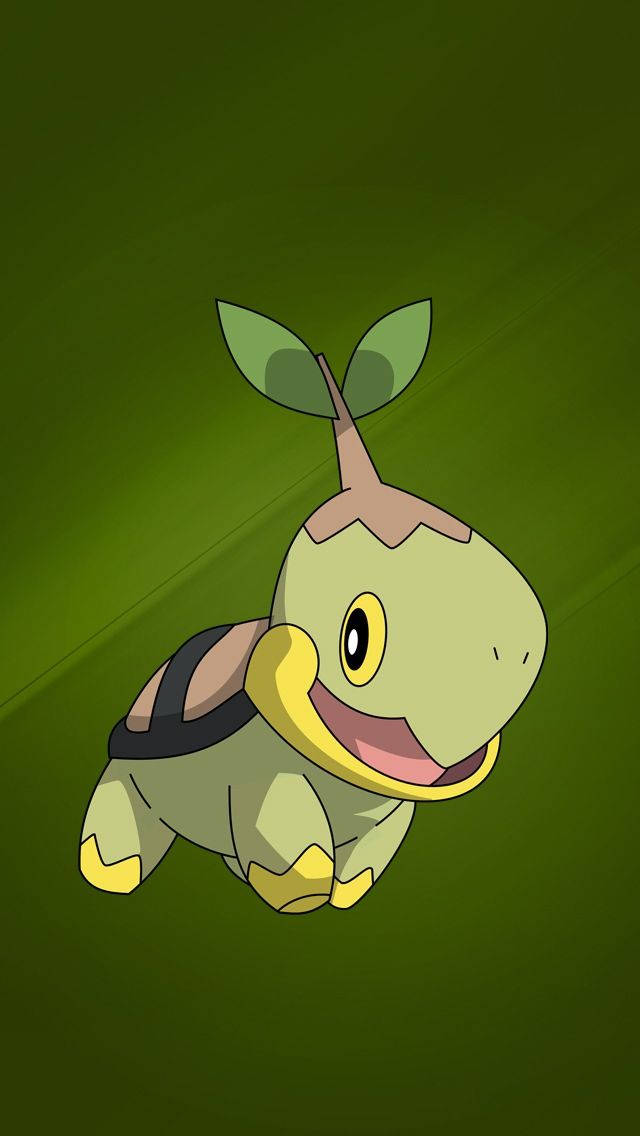 Turtwig, gradient green, iPhone, SD Phone Wallpaper