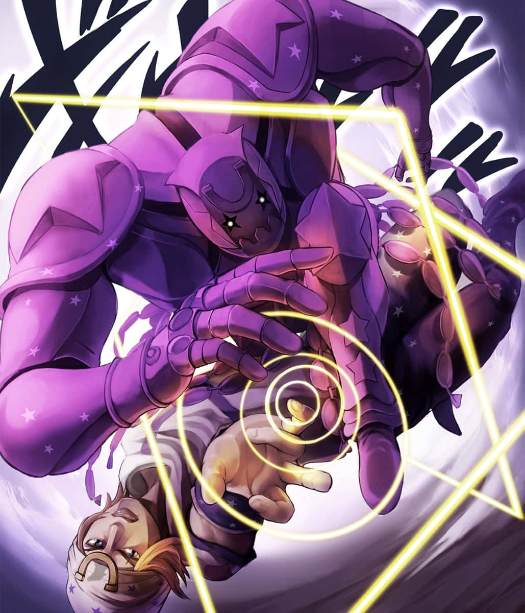 Tusk Act 4, purple armored warrior, glowing yellow energy lines, SD Phone Wallpaper