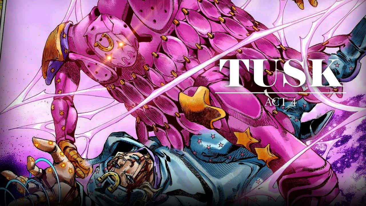 Tusk Act 4, pink tusked creature, star patterns, HD Desktop Wallpaper
