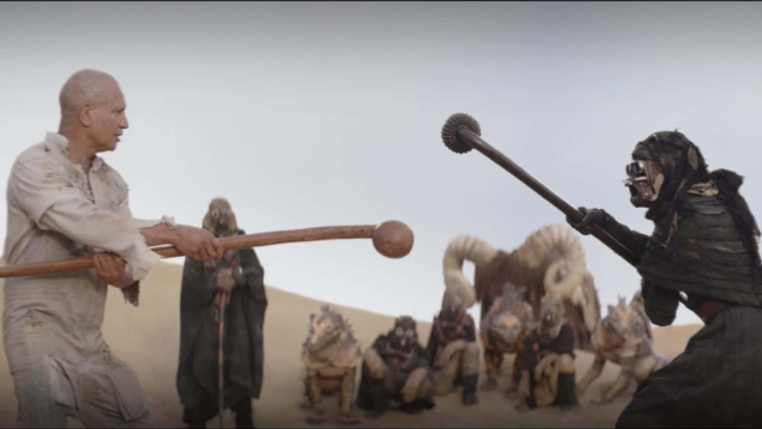 Tusken Raiders, barren desert, masked enemy, 2K Desktop Wallpaper