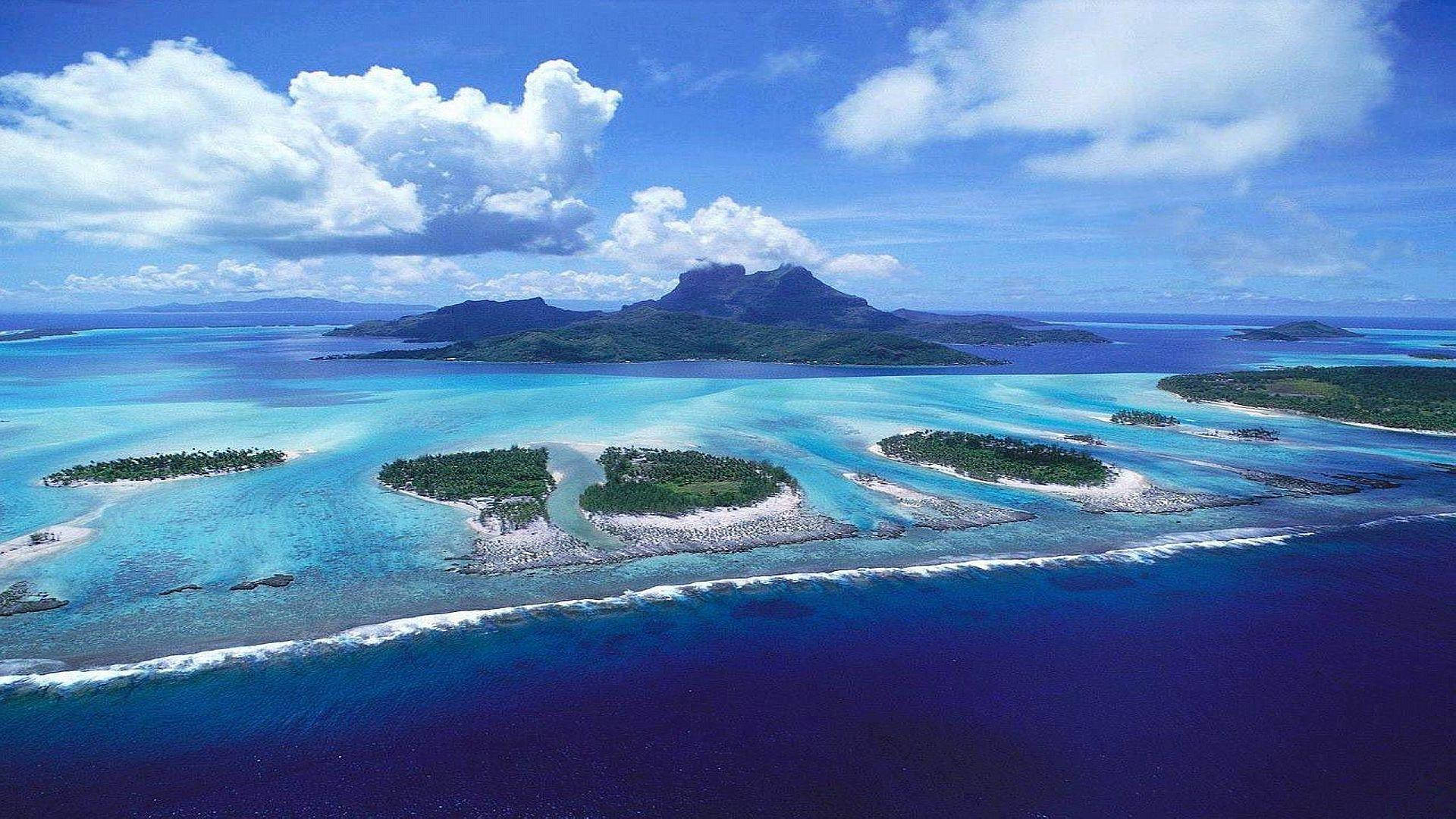 Tuvalu, turquoise lagoon, coral reefs, Full HD Desktop Wallpaper