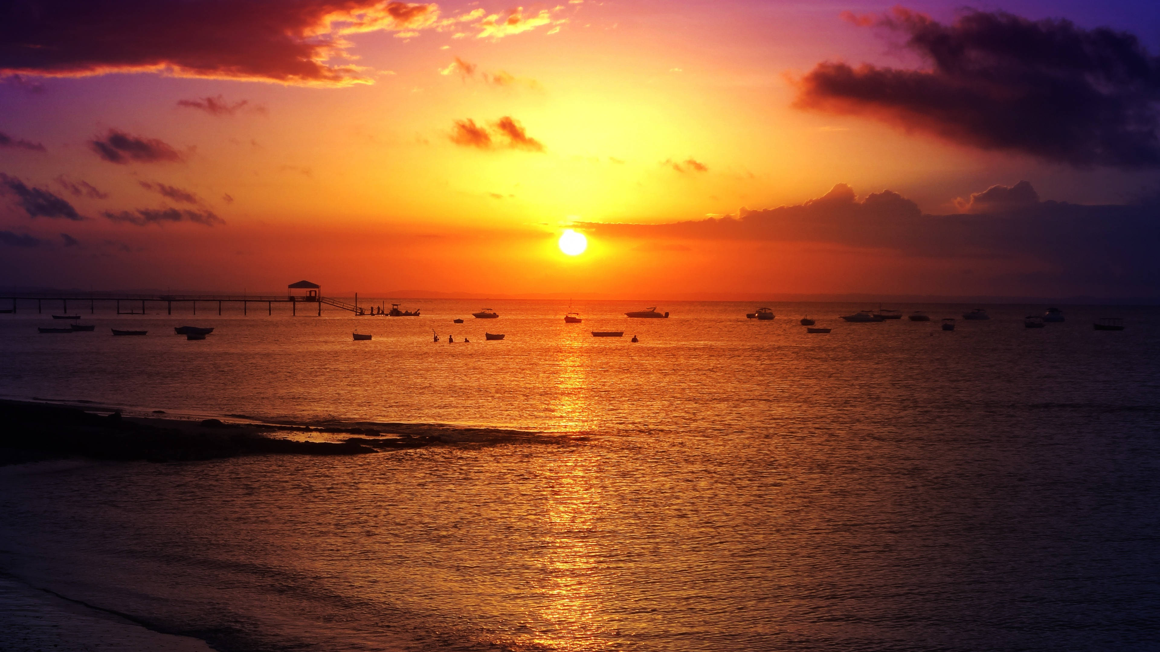 Tuvalu, sunset, sky, 4K Desktop Wallpaper