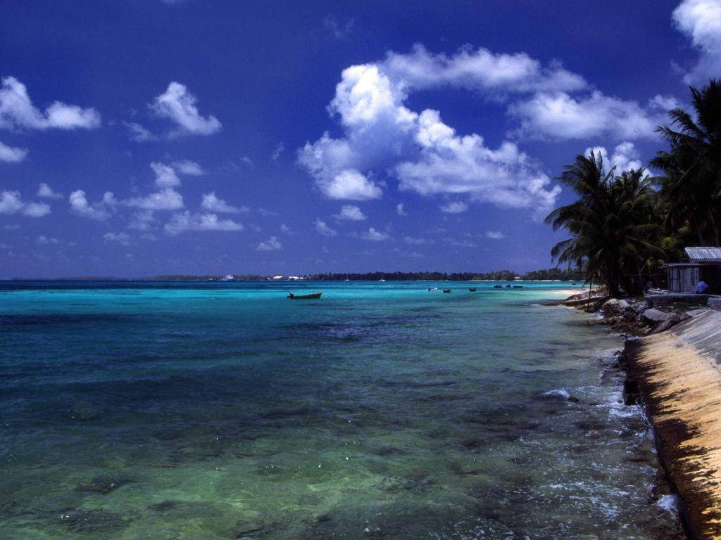 Tuvalu, turquoise waters, sandy shore, SD Desktop Wallpaper