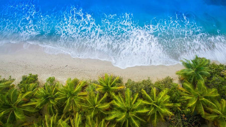 Tuvalu, turquoise waves, white sandy beach, SD Desktop Wallpaper