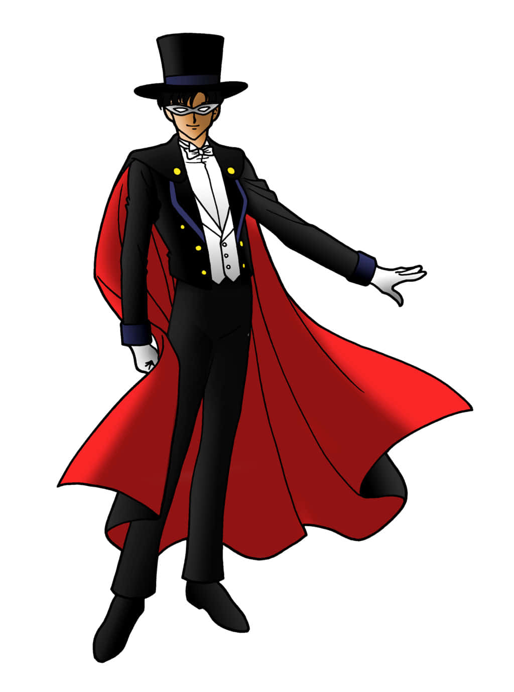 Tuxedo Mask, black tuxedo, red cape, HD Phone Wallpaper