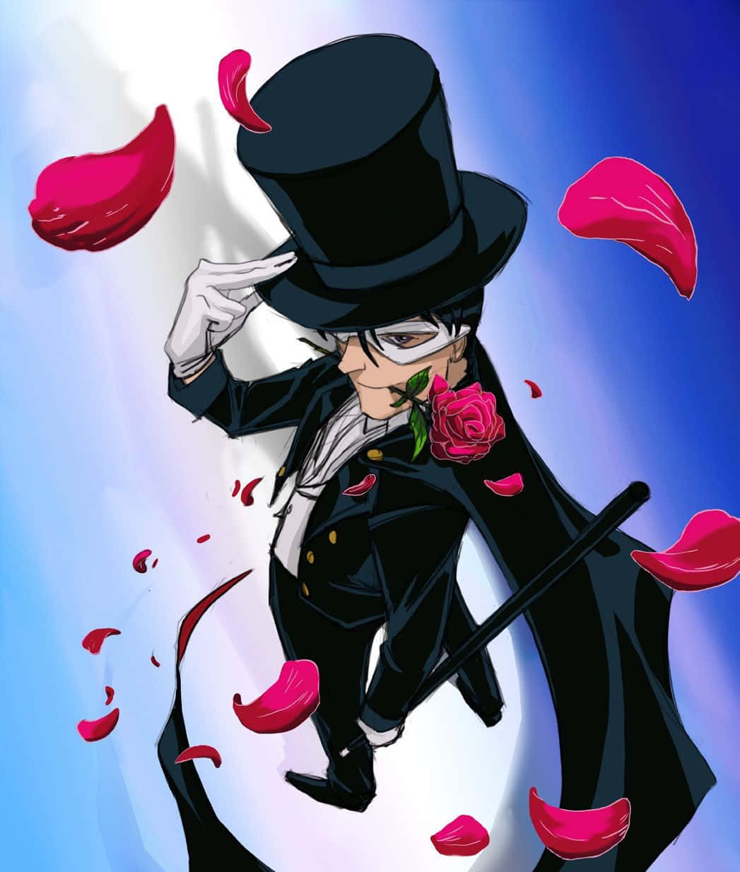 Tuxedo Mask, black top hat, coat, SD Phone Wallpaper