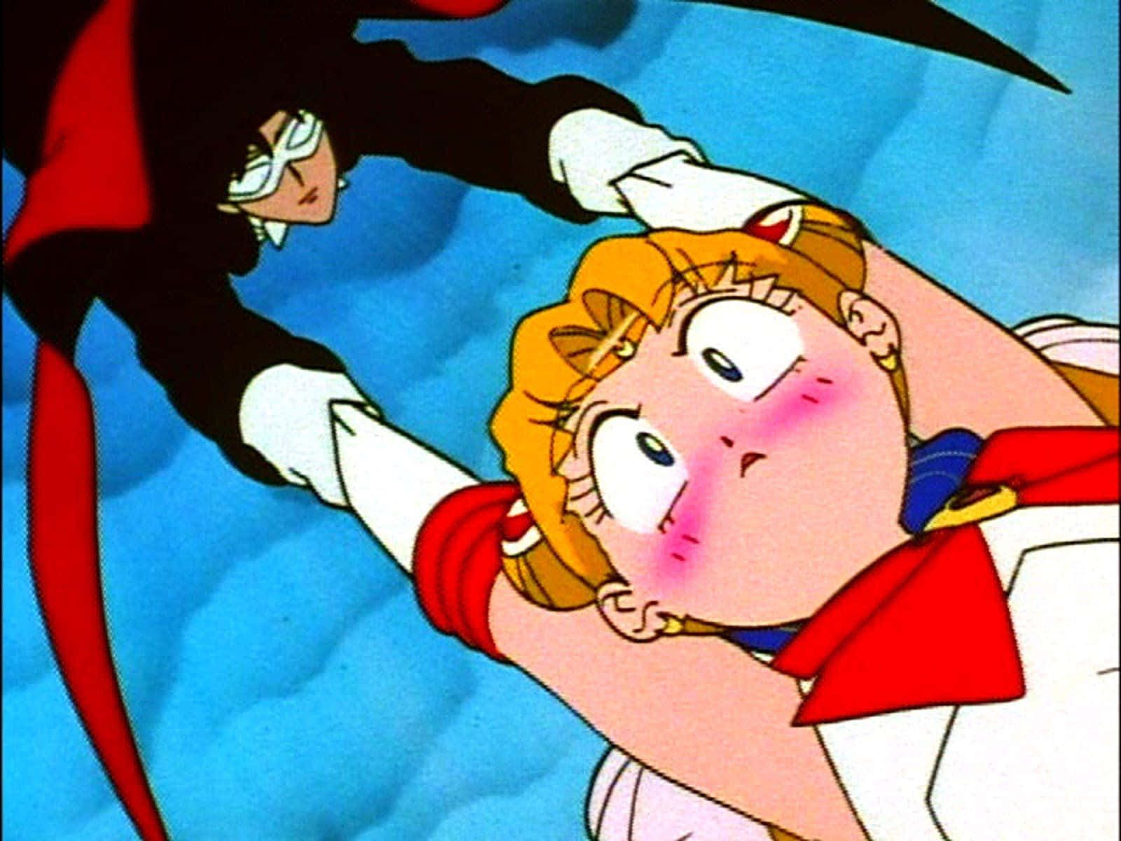 Tuxedo Mask, red and white uniform, red cape, HD Desktop Wallpaper
