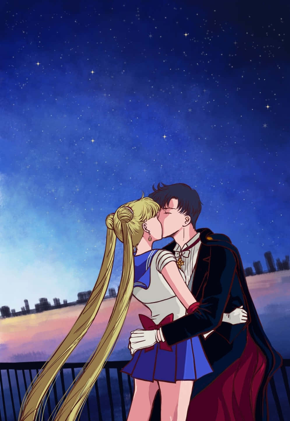 Tuxedo Mask, starry night sky, cityscape, HD Phone Wallpaper