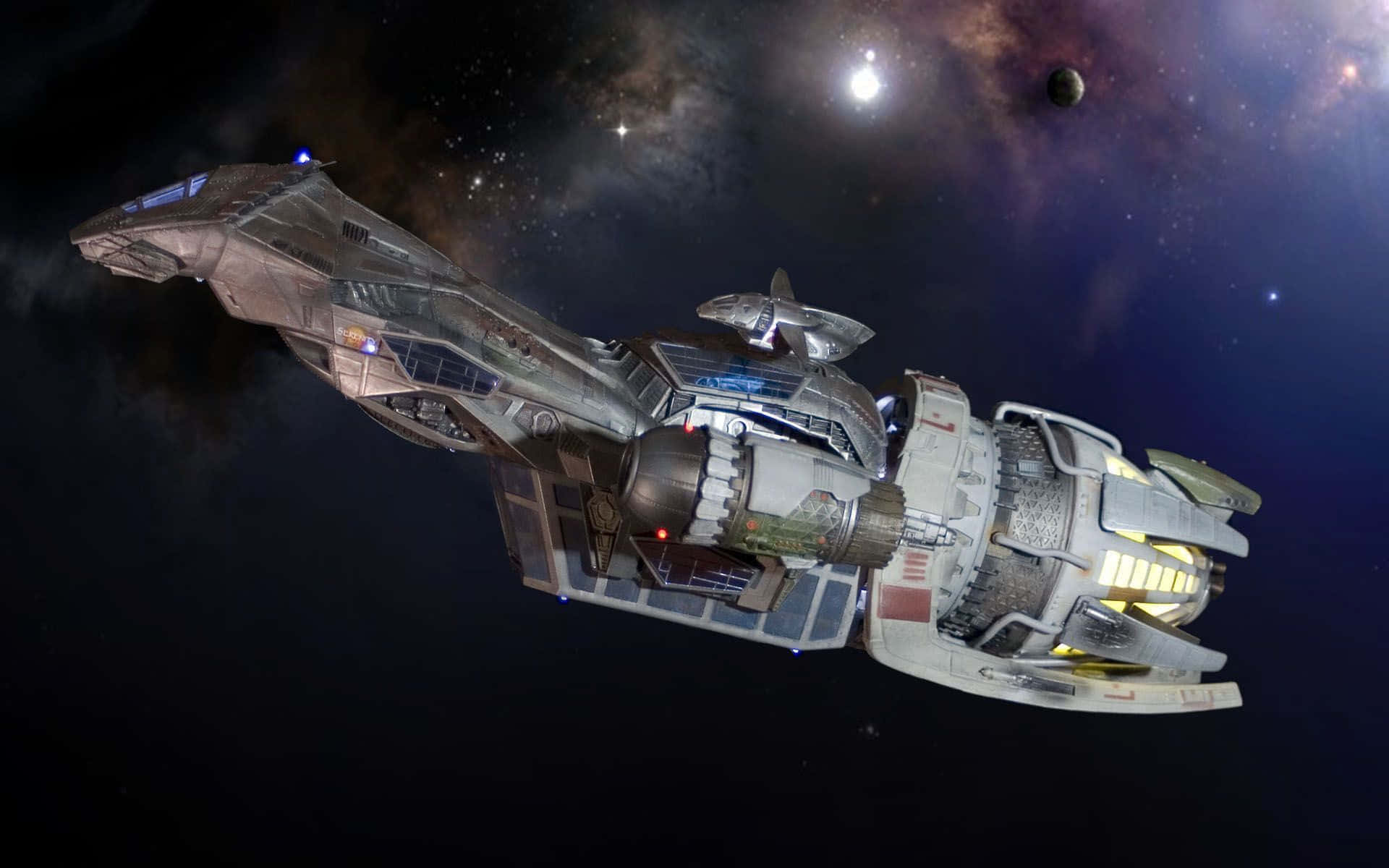 Tv Show Firefly, spaceship Serenity, star-filled galaxy, Full HD Desktop Wallpaper