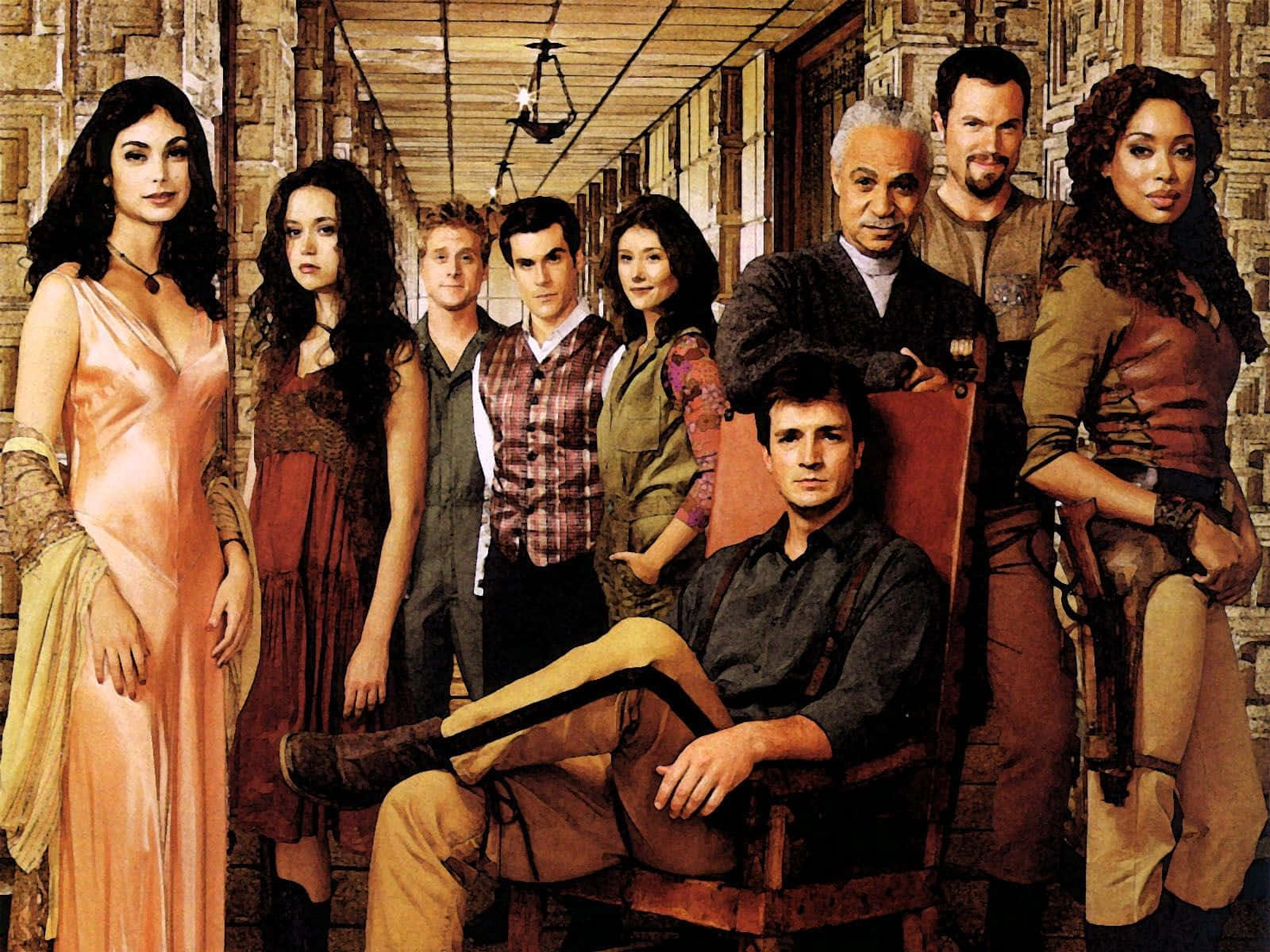 Tv Show Firefly, actors, rustic wooden corridor, HD Desktop Wallpaper
