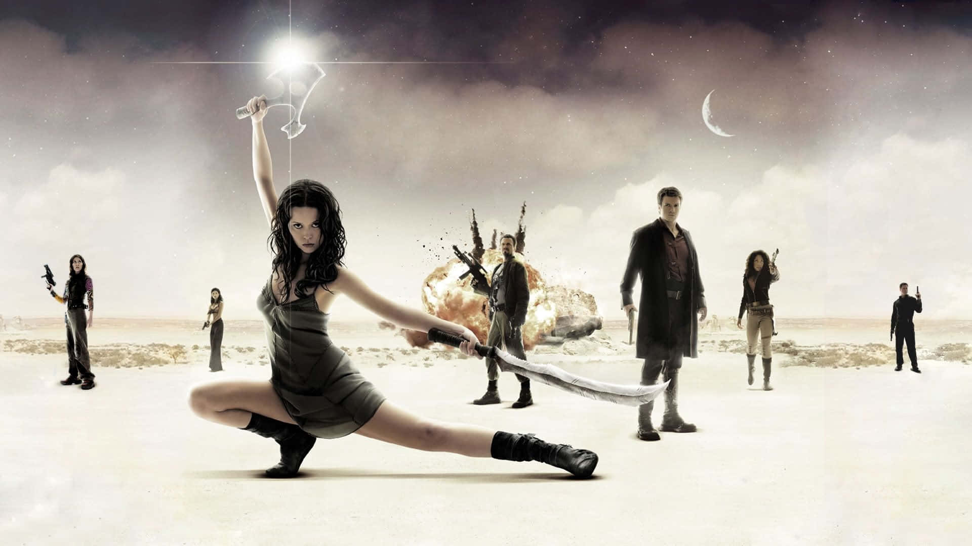 Tv Show Firefly, glowing sword, desert battlefield, Full HD Desktop Wallpaper