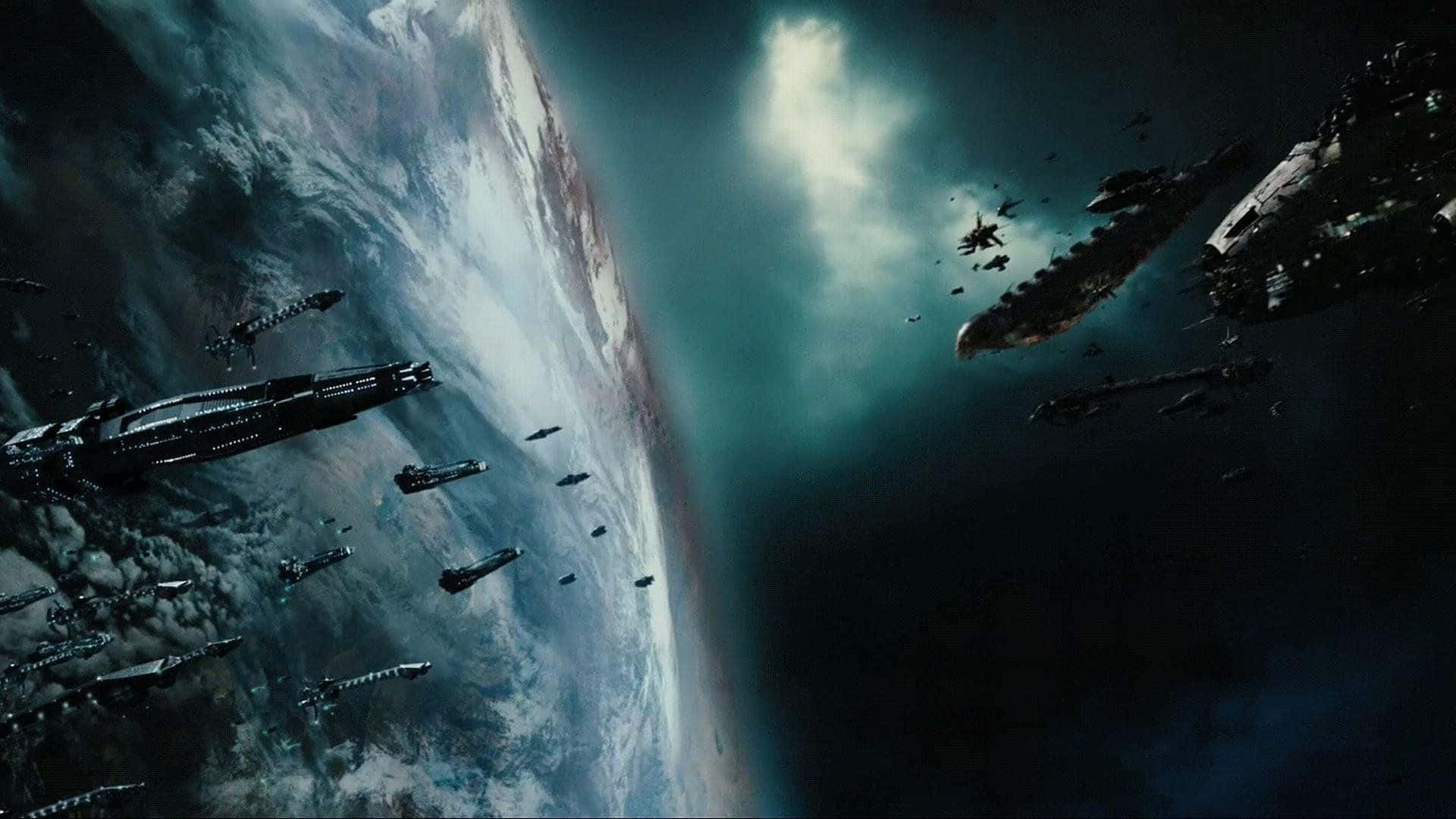Tv Show Firefly, warships, blue and white planet, Full HD Desktop Wallpaper